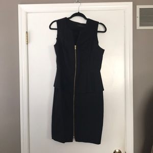 The Limited black dress, peplum zipper front